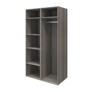 GoodHome Atomia Freestanding Matt grey oak effect Particle board Wardrobe (H)1875mm (W)1000mm (D)600mm