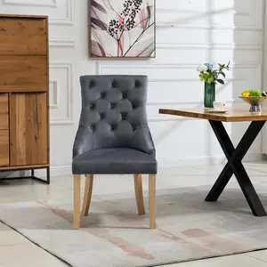 Ravenna Velvet Dining Chairs - Set of 2 - Grey