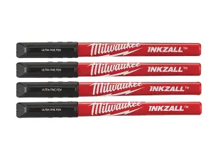 Milwaukee - INKZALL Ultra Fine Tip Pen Black (Pack 4)