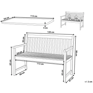 Garden Bench with Cushion VIVARA Certified Acacia Wood Dark Red