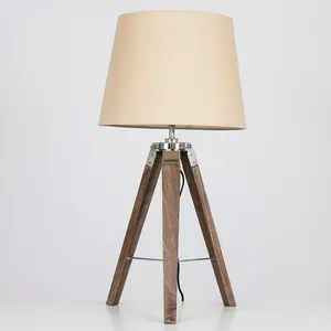 Bella Vista Wood Tripod Lamp (Set of 2) Beige / No