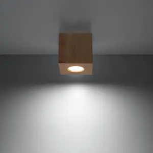 Quad Wood Natural 1 Light Classic Ceiling Light