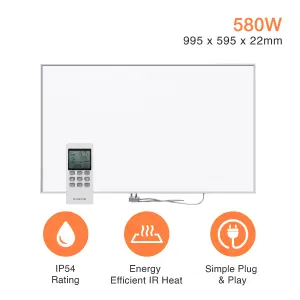 Mirrorstone 580W NXT Gen Infrared Heating Panel For Wall Installation