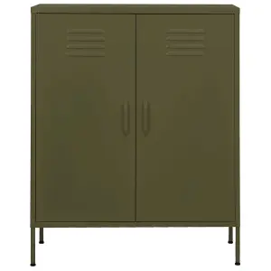 Berkfield Storage Cabinet Olive Green 80x35x101.5 cm Steel