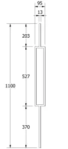 Cambridge Black Metal Rectangular Stair and Landing Baluster Pack of 3 (H) 1120mm (W) 13mm