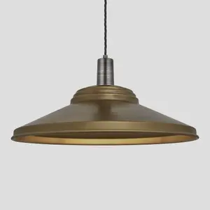 Industville Sleek Giant Step Pendant, 18 Inch, Brass, Pewter Holder