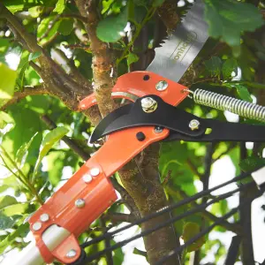 VonHaus Telescopic Tree Pruner & Lopper, Long Reach Cutter, Extendable Pole Saw for Branches, Lightweight