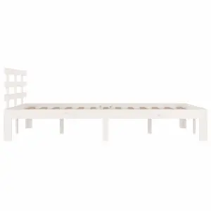 Berkfield Bed Frame White Solid Wood 150x200 cm King Size