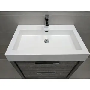 Walker 750mm Single Bathroom Vanity with Integrated Resin Basin Grey Ash