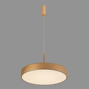 Luminosa Modern LED Hanging Pendant Golden, Warm White 3000K 1800lm