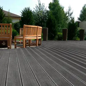 Dark Grey WPC Composite Decking Waterproof Floor Tile Sample