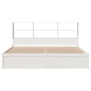 Berkfield Bed Frame without Mattress White 200x200 cm Solid Wood Pine