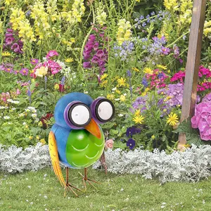 Metal Owl Garden Ornament With Solar Powered Light