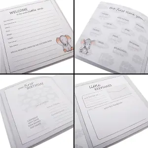 Elephant Themed Cute Baby Growth Records Book with 32 Pages to Personalise