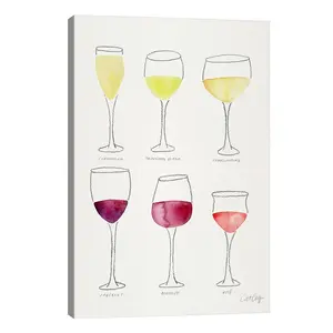 Wine Glasses by Cat Coquillette - Painting on Canvas Wrapped Canvas / 101.6cm H x 66.04cm W x 1.91cm D