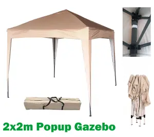 MCC Direct 2X2 Pop up Beige Gazebo