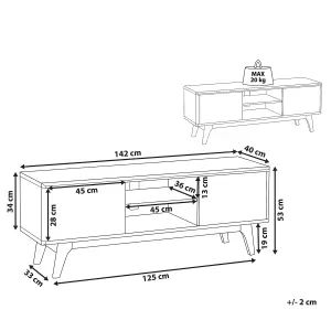 Beliani Scandinavian TV Stand Dark Wood ROCHESTER