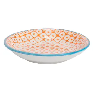 Nicola Spring - Hand-Printed Sauce Dishes - 10cm - Orange - Pack of 3