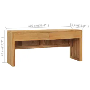 Berkfield TV Cabinet 100x35x45 cm Solid Teak Wood