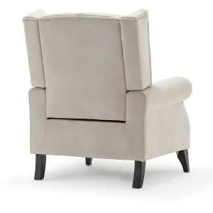 Faux Leather Suede Cream Sandringham Accent Wingback Chair