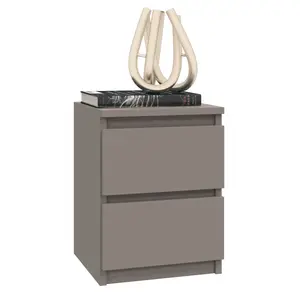 Delancey 2 Drawer Bedside Table Grey