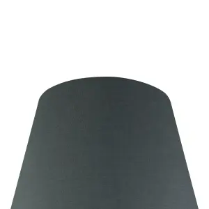 GoodHome Lokombi Dark grey Fabric dyed Light shade (D)20cm