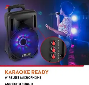 Fenton FT10LED Portable PA System With Bluetooth + Wireless Mic