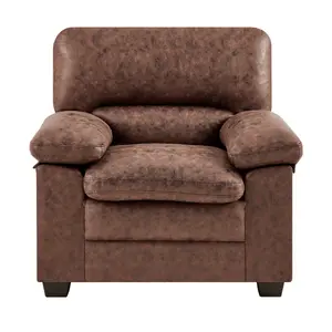 Oxford Bonded Faux Leather Arm Chair - Walnut Brown