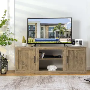 Costway Wooden TV Stand Entertainment Console Center W/ Storage Cabinets for 65" TV