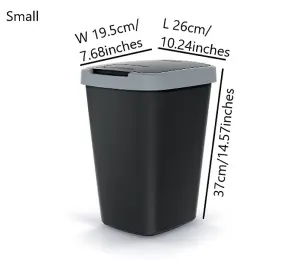 BIN / DUSTBIN / RUBBISH BIN / KITCHEN / HOME / OFFICE / PLASTIC  Black Small 12L