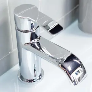 Halo Polished Chrome Round Deck-mounted Basin Mono Mixer Tap