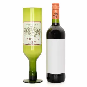 Wine All Mine 750ml Bottle Shaped Red White Wine Glass