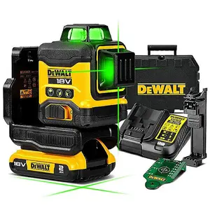 DeWalt DCLE34031D2 18V XR Compact Green Laser 3 x 360 Degree - 2 x 2.0Ah Battery