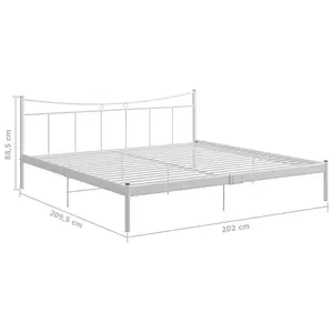 Berkfield Bed Frame White Metal 200x200 cm