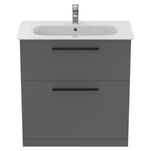 Ideal Standard i.life A Standard Matt Quartz Grey Freestanding Bathroom Vanity unit (H) 853mm (W) 800mm