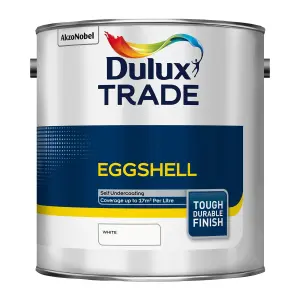 Dulux Trade Eggshell white Eggshell Metal & wood paint, 2.5L