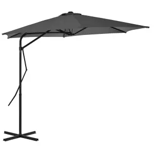 Berkfield Outdoor Parasol with Steel Pole 300 cm Anthracite