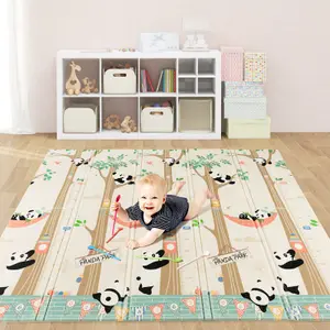 Costway oldable Baby Play Mat 200 x 180 cm Extra Large Baby Floor Mat w/ Carry Bag