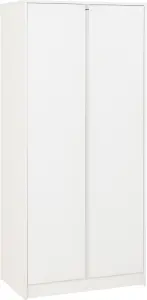 Malvern 2 Door Wardrobe in White Finish Hanging Rail and Shelf