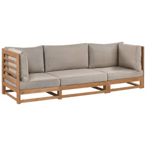 Garden Sofa TRANI FSC Certified Acacia Wood Light Wood 3 Seater