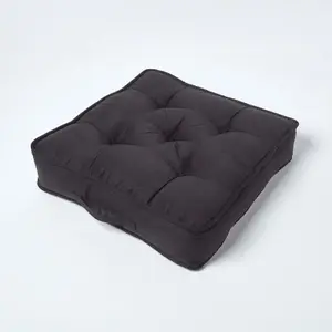 Homescapes Black Faux Suede Armchair Booster Cushion