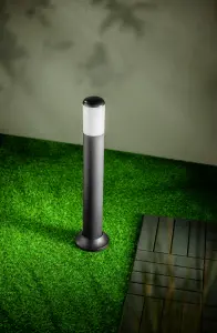 CGC Black Post Bollard Light Outdoor Garden Pathway IP54 Weatherproof