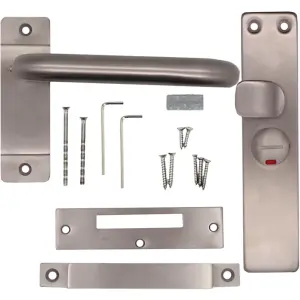 EAI - Disabled Toilet Lock Facility Indicator Bolt Bathroom Vacant Engaged Washroom Cubical Bolt Set - Satin Stainless Steel