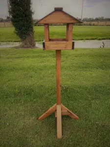 Slate Roof Wooden Bird Table Garden Seed Feeder READY MADE