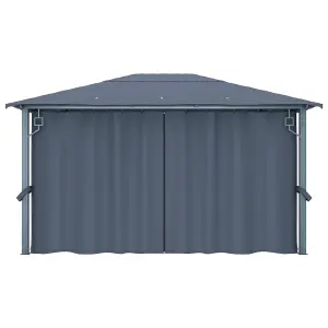 Berkfield Gazebo with Curtain 400 x 300 cm Anthracite Aluminium