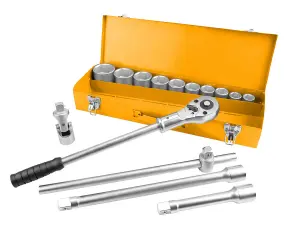 Tolsen Tools Socket Set 3/4 22-50mm 15Pc Metal Case Industrial