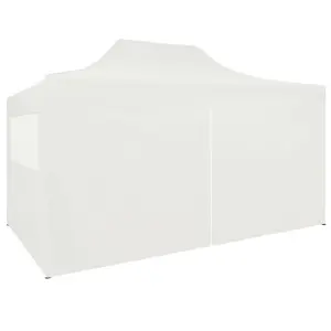 Berkfield Professional Folding Party Tent with 4 Sidewalls 3x4 m Steel White