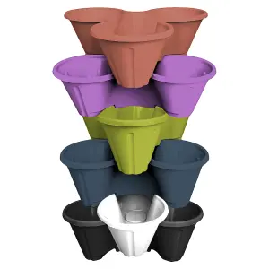 simpa 6PC Random Multicolour Strawberry Trio Pot Planters.