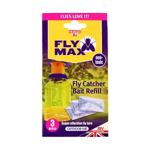 Fly Max Fly Trap Bait Refills Outdoor Fly Catcher Poison Free Bait 3x4g