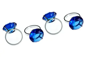 Set Of Four Sapphire Diamante Napkin Rings